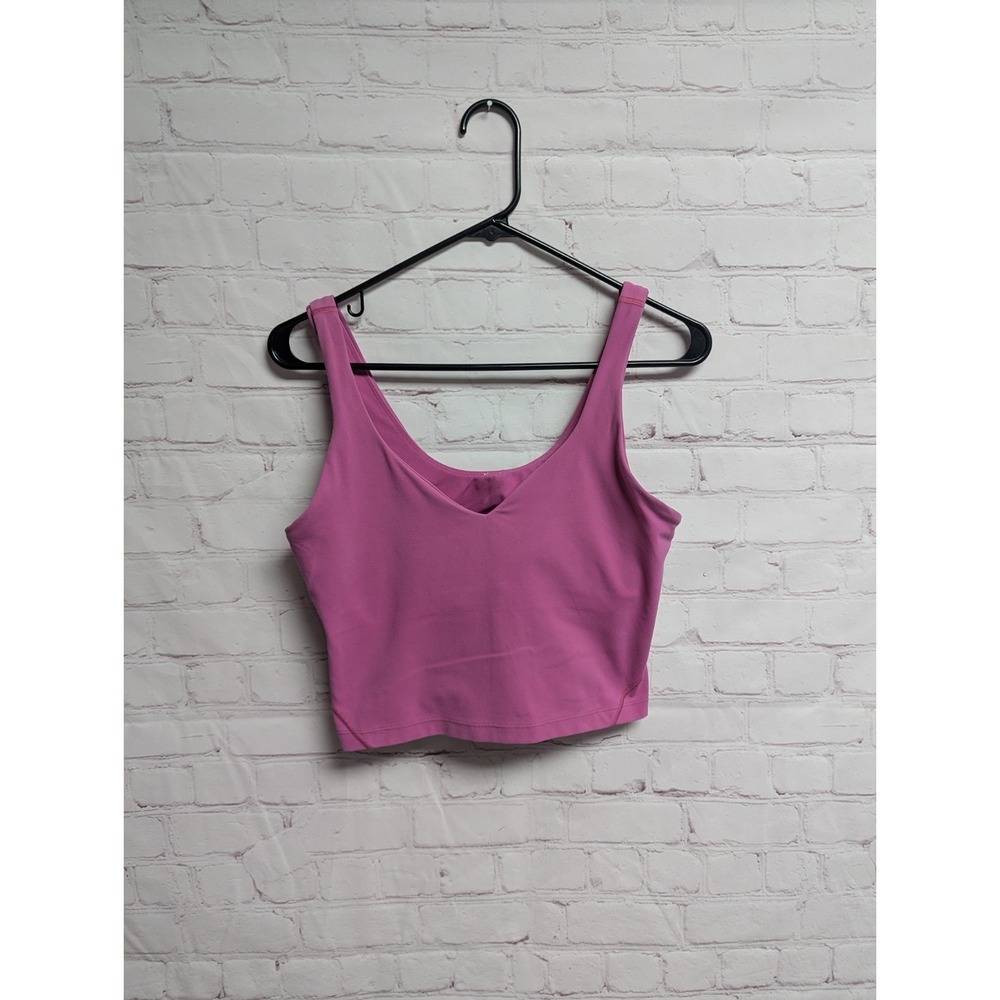 Lululemon Align Tank Top Women Size 10 Sonic Pink Cropped W1DUDS VGUC 1140